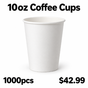 10oz white coffee cup advertisement