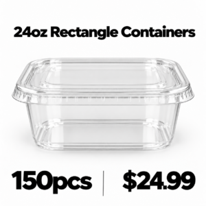 24oz clear rectangle containers