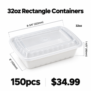 32oz rectangle containers product ad