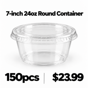 7 inch 24oz clear round container