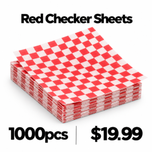 red checker sheets product advertisement
